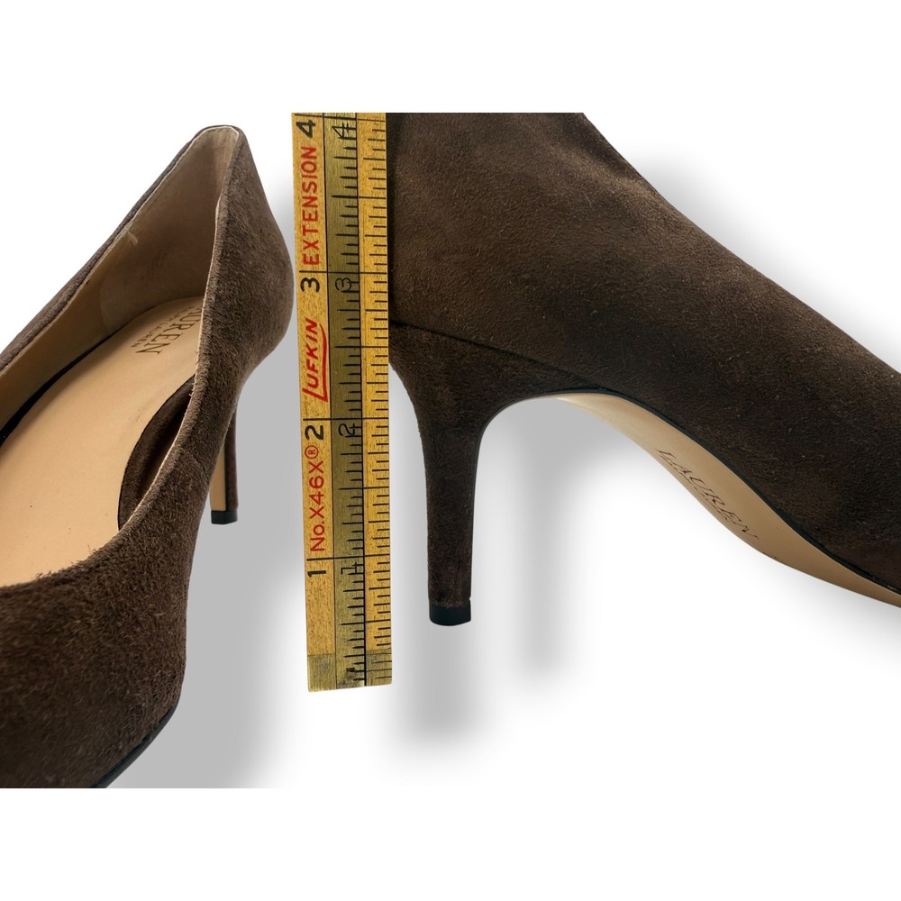 Lauren Ralph Lauren Womens Brown Suede Pointed Toe Pumps Stiletto Heels Size 6B - Picture 8 of 10